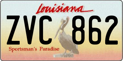 LA license plate ZVC862