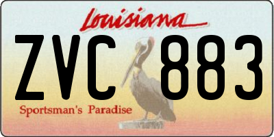 LA license plate ZVC883