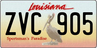LA license plate ZVC905
