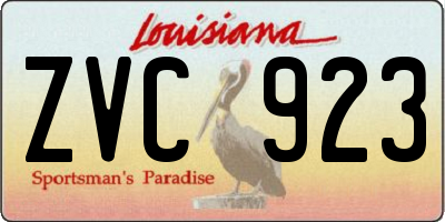 LA license plate ZVC923