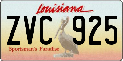 LA license plate ZVC925