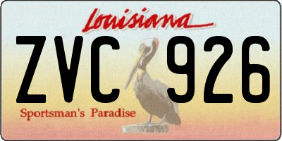 LA license plate ZVC926
