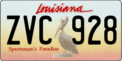 LA license plate ZVC928