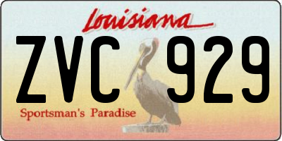 LA license plate ZVC929