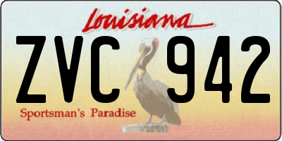 LA license plate ZVC942