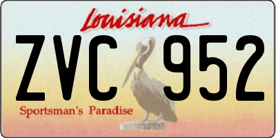 LA license plate ZVC952
