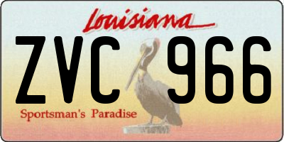 LA license plate ZVC966