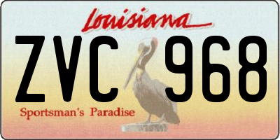 LA license plate ZVC968