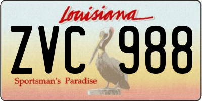 LA license plate ZVC988