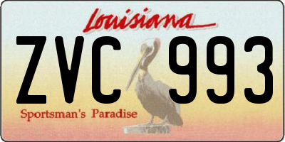 LA license plate ZVC993