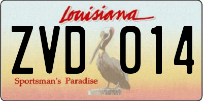 LA license plate ZVD014