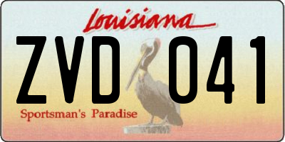LA license plate ZVD041