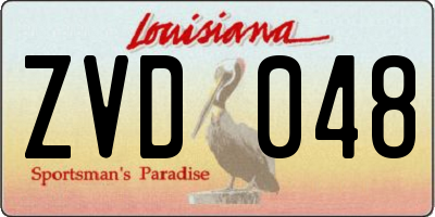 LA license plate ZVD048