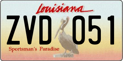 LA license plate ZVD051