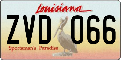LA license plate ZVD066
