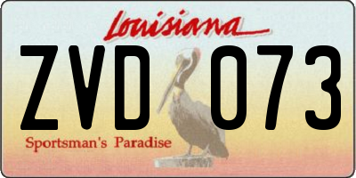 LA license plate ZVD073
