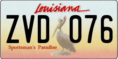 LA license plate ZVD076
