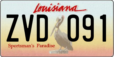 LA license plate ZVD091