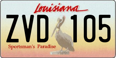 LA license plate ZVD105