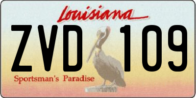 LA license plate ZVD109
