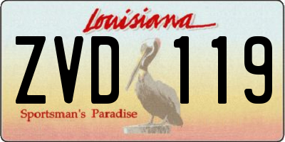 LA license plate ZVD119