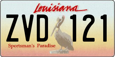 LA license plate ZVD121