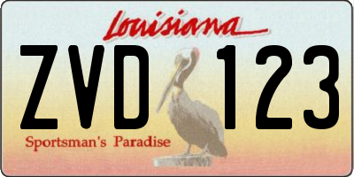 LA license plate ZVD123