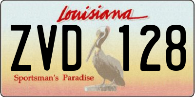 LA license plate ZVD128