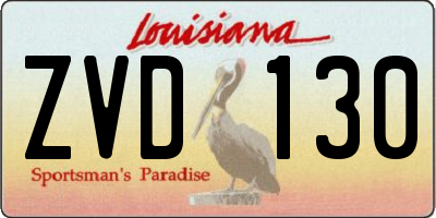 LA license plate ZVD130