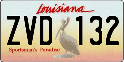 LA license plate ZVD132