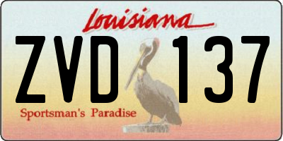 LA license plate ZVD137