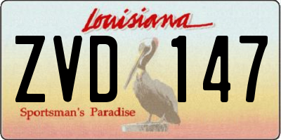 LA license plate ZVD147