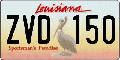 LA license plate ZVD150