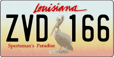 LA license plate ZVD166