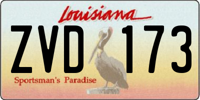LA license plate ZVD173