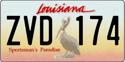 LA license plate ZVD174