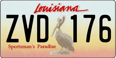 LA license plate ZVD176