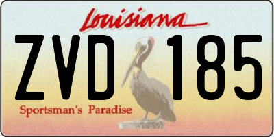 LA license plate ZVD185