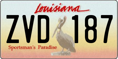 LA license plate ZVD187