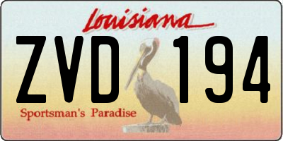 LA license plate ZVD194
