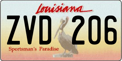 LA license plate ZVD206