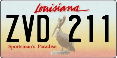 LA license plate ZVD211