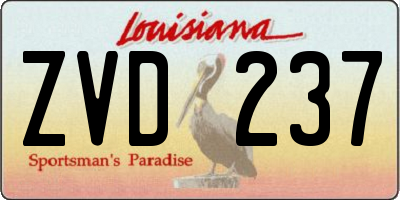 LA license plate ZVD237
