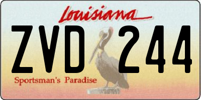 LA license plate ZVD244
