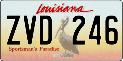 LA license plate ZVD246