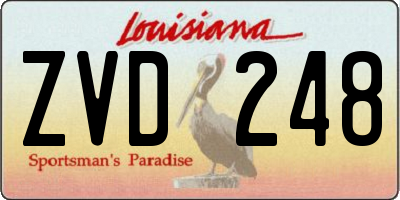 LA license plate ZVD248