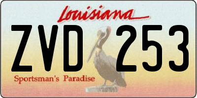 LA license plate ZVD253