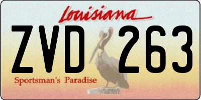 LA license plate ZVD263