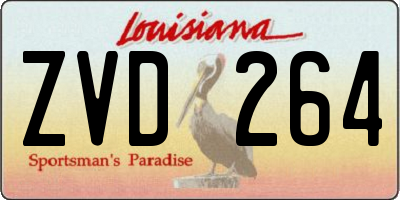 LA license plate ZVD264