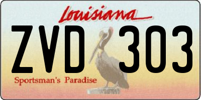 LA license plate ZVD303